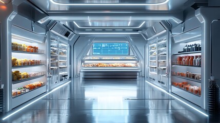 futuristic food bank background concept