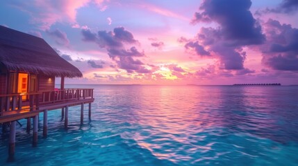 Fototapeta premium Colorful sunset over the ocean