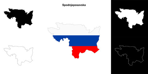 Spodnjeposavska region outline map set