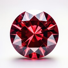 A beautiful red ruby diamond is sitting elegantly on a white surface