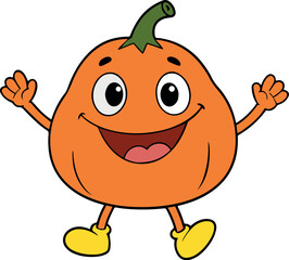 Bouncing Pumpkin Monster with a Cheerful Smile