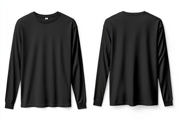 Black long sleeve tshirt mockup isolated created with Generative AI