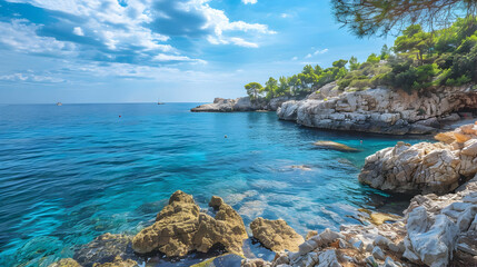 rocky seaside of the Mediterranean coast in good weather