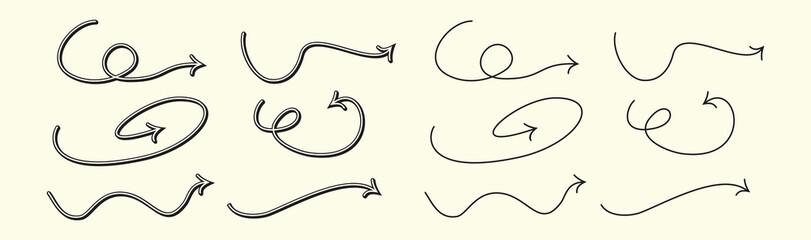 vector collection of arrow symbols on white background