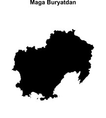 Obraz premium Maga Buryatdan blank outline map