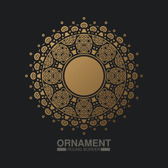 Luxury Gold round floral frame design