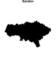 Saratov blank outline map