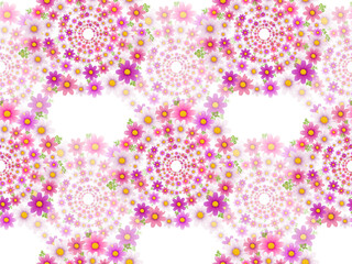 コスモスのシームレスパターン　C-1