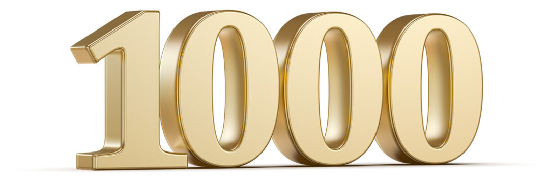 Gold 3D Follows 1000 Number