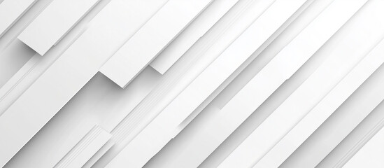 Obraz premium Minimalist White Abstract Geometric Background with 3D Diagonal Lines and Clean Modern Design