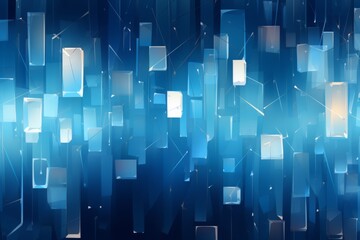 Abstract Blue and White Geometric Design