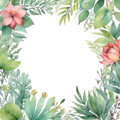 Obraz premium Watercolor botanical background frame