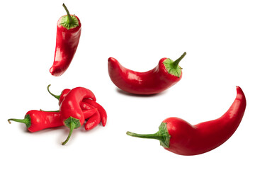 Red hot chili pepper isolated on a white background.