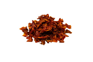 Dried tomatoes isolated on a white background.