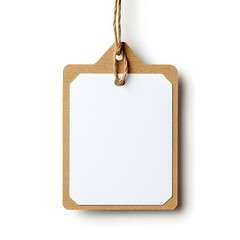 Macro Paper Tag Mockup on White Background