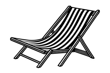 A beach chair silhouette vector illustration