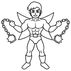 Superhero kid with super strength breaking chains