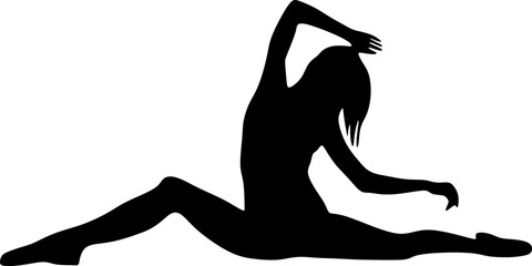 Fototapeta premium Illustration silhouettes in professional ballet dance drawing art