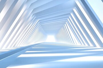 Abstract tunnel of triangular shapes and light.