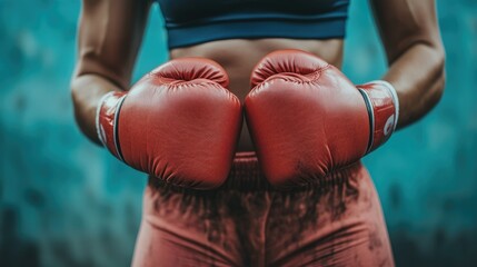 A close-up of a person's hands wrapping boxing gloves, symbolizing preparation and focus in fitness training.