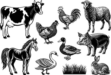 farm animals vector