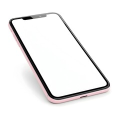 Macro Mockup of a Perfect Blank Smartphone or Mobile Phone Screen on White Background