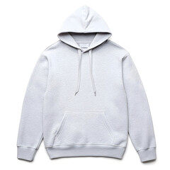 Macro Shot of a Perfect Grey Hoodie Sweatshirt on White Background