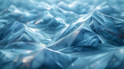 Abstract Blue Crystalline Structure