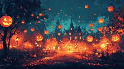 Obraz premium Halloween Haunted Mansion