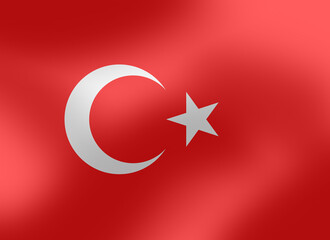 Turkey national flag design. 3d gradient background
