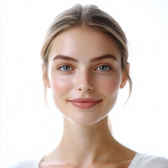 Fototapeta premium A beautiful woman close-up, facial skin care display