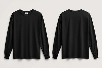 Black long sleeve tshirt mockup isolated created with Generative AI