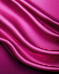 Obraz premium Elegant pink satin fabric with smooth, flowing waves, perfect for backgrounds or fashion photography.