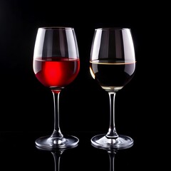 Wine Glass on Black Background