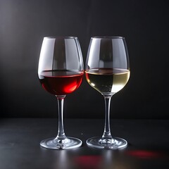 Wine Glass on Black Background