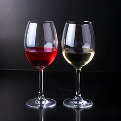 Wine Glass on Black Background