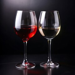 Wine Glass on Black Background