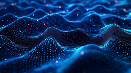 3d hi-tech blue circular dots topography futuristic background, 3d particles geometrical premium business tech background. Beautiful simple AI generated image