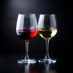 Wine Glass on Black Background