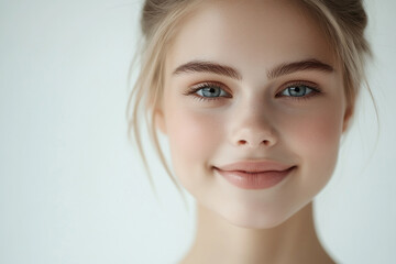 Obraz premium A beautiful woman close-up, facial skin care display