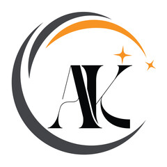 AK letter mark and branding logo design with a leaf. And your best choice.
