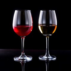 Wine Glass on Black Background