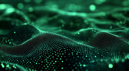 3d hi-tech green circular dots topography futuristic background, 3d particles geometrical premium business tech background. Beautiful simple AI generated image