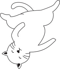 Hand drawn cute cat illustration on transparent background.
