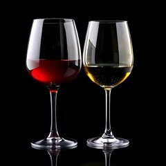 Wine Glass on Black Background