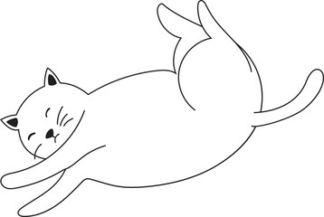 Hand drawn cat illustration on transparent background.
