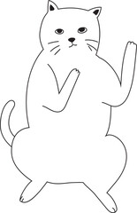 Hand drawn cat illustration on transparent background.
