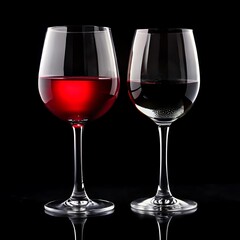 Wine Glass on Black Background