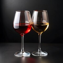 Wine Glass on Black Background