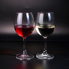 Wine Glass on Black Background